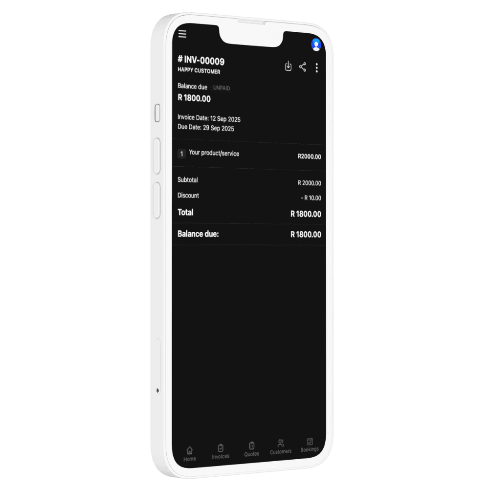 Financial app interface